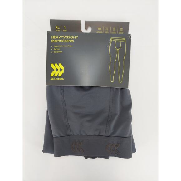All In Motion New Men's Heavyweight Thermal Pants Gray Stretch XL - Picture 1 of 5